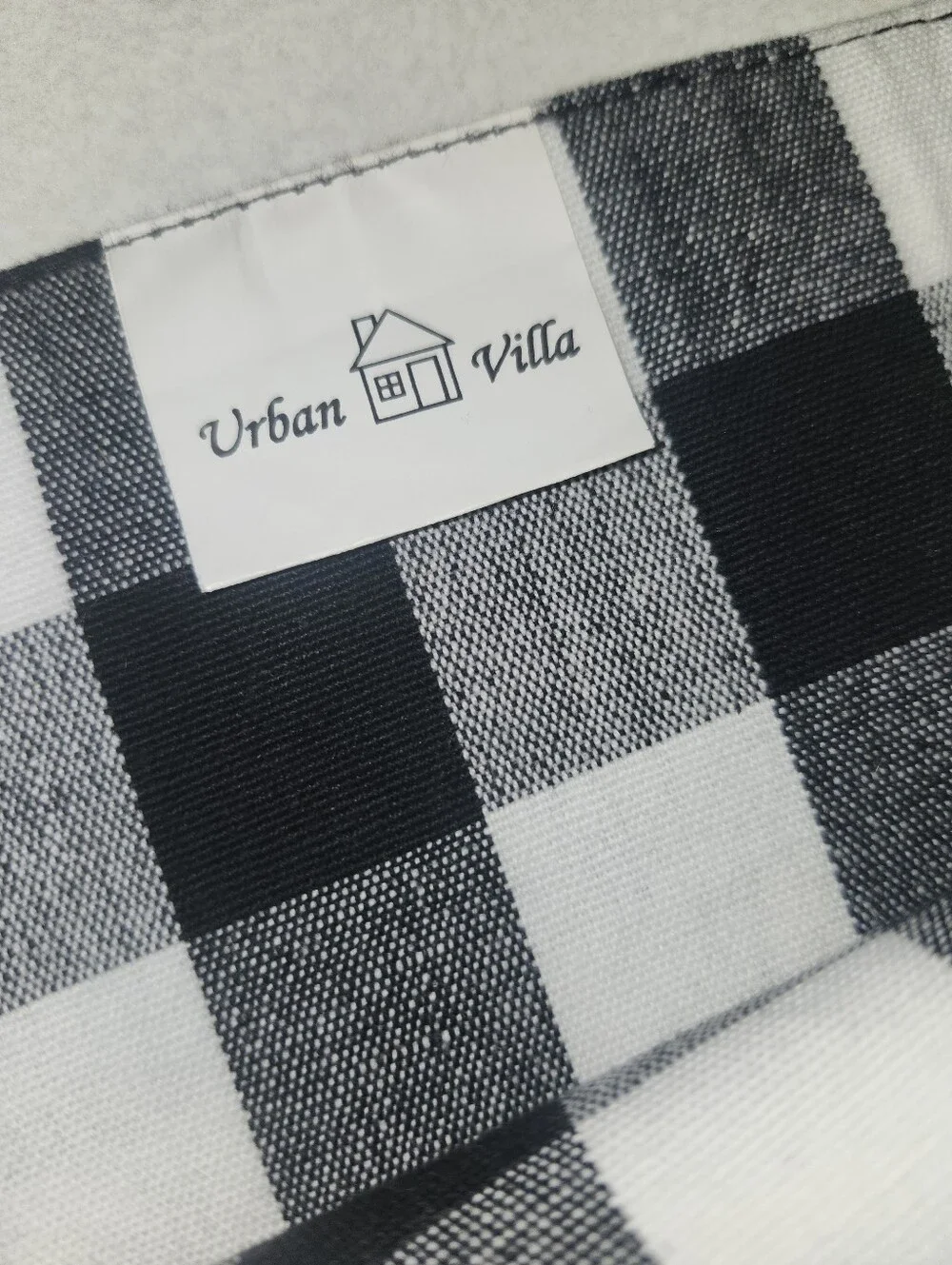 Urban Villa Set Of 6 Black & White Plaid Buffalo Check Placemats 14